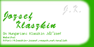 jozsef klaszkin business card